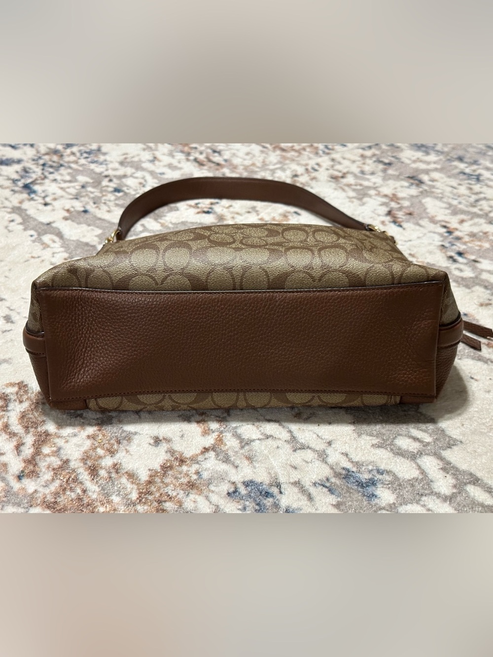 Coach Marlon Brown Signature Canvas Shoulder Bag - Picture 3 of 6